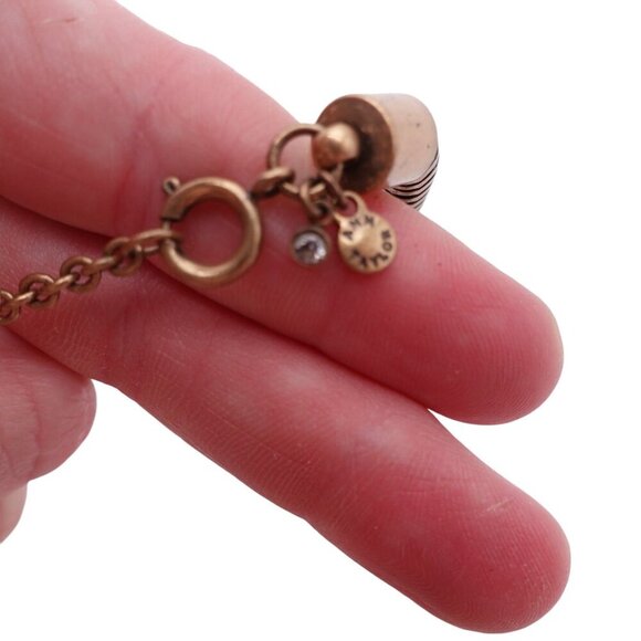 Ann Taylor Rhinestone Statement Flower Necklace Rose Gold Rhinestones Y2K - Picture 6 of 8